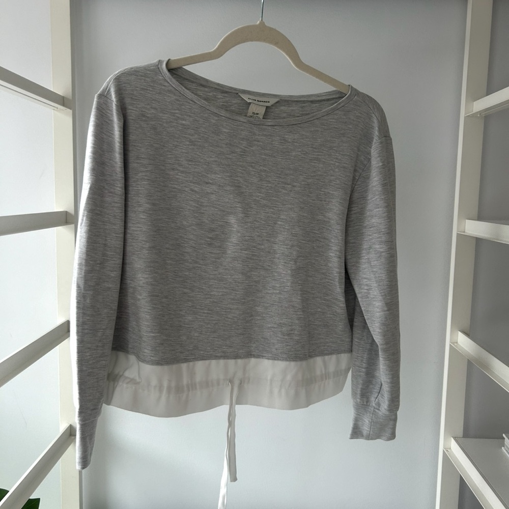 Club monaco xs Gray Women's Top with White Hem